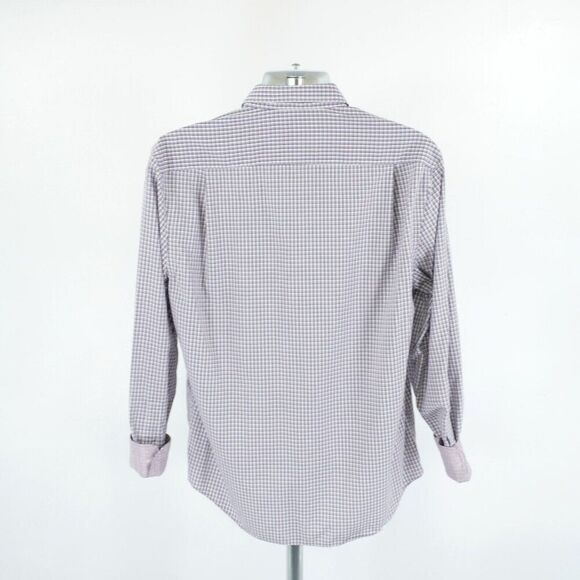 Jos A Bank Reserve Tailored Fit Large White Gray‎ Pink Check Flip Cuff Shirt - Picture 6 of 10